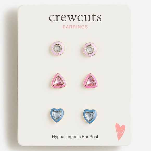 Crewcuts Girls' geometric sparkle earrings BV303 - Picture 1 of 2